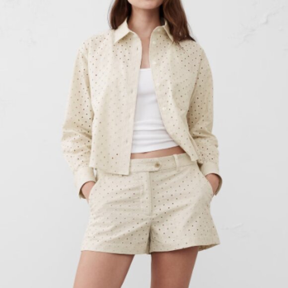 Banana Republic Navy Eyelet Blouse, M - Picture 6 of 6